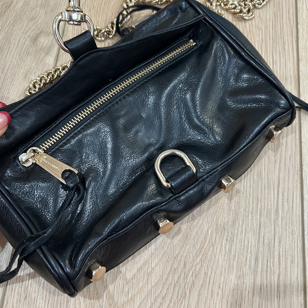 Rebecca Minkoff Black Mini Mac Crossbody Bag with Gold Chain - Picture 4 of 8